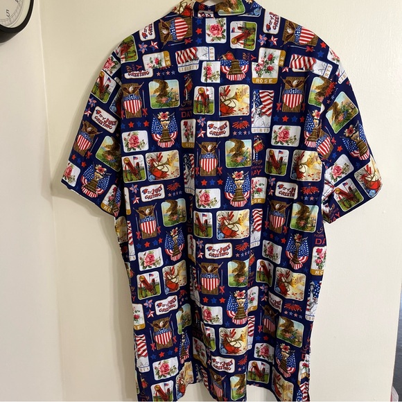 Yiume Hawaiian Camp Shirt 3XL July 4th Independence NWT - Picture 3 of 3